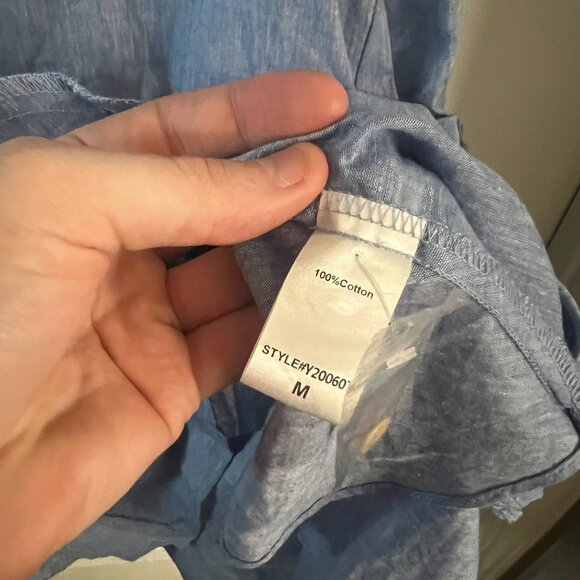 83 Tuckernuck Blue Long Sleeve Button Up Dress Size Medium - Picture 4 of 5